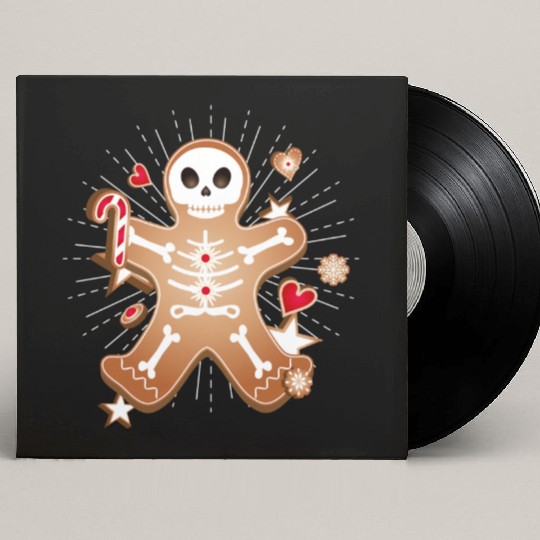 Gingerbread man Sugar Skull decor for Christmas Custom Vinyl Record Sleeves