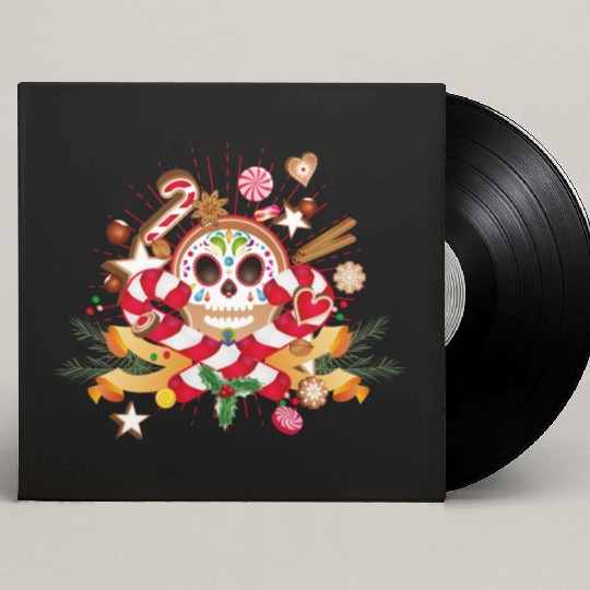 Gingerbread man Sugar Skull decor for Christmas Custom Vinyl Record Sleeves