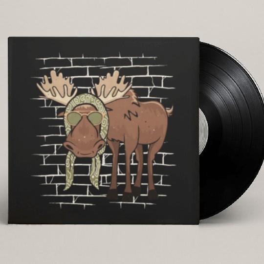 Moose Elk Sunglasses Scarf Custom Vinyl Record Sleeves