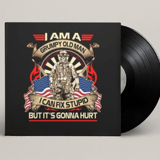 Afghanistan veteran Grumpy old man Custom Vinyl Record Sleeves