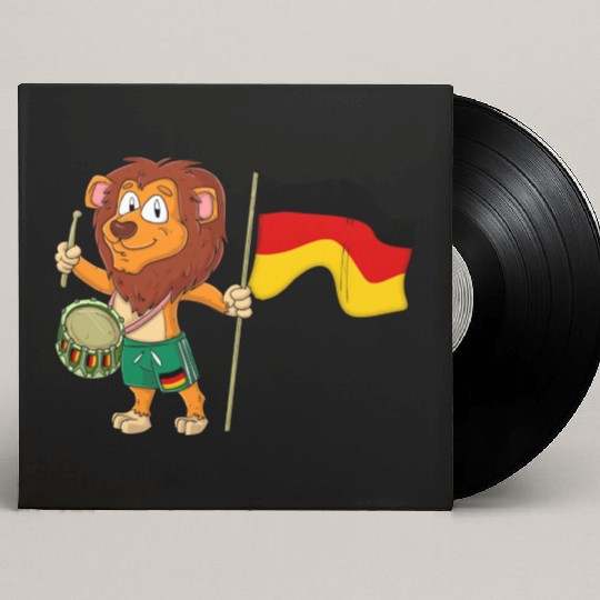 Lion with the Germany flag Custom Vinyl Record Sleeves