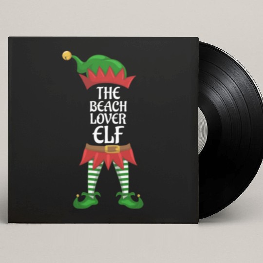 Beach Lover Elf Family Matching Christmas Party Custom Vinyl Record Sleeves