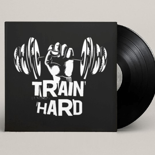 Train hard, gym motivated and excited Custom Vinyl Record Sleeves