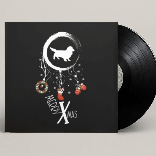 dog dreamcatcher Christmas Long haired Dachshund Custom Vinyl Record Sleeves