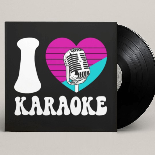 Karaoke Singer Heart I Love Custom Vinyl Record Sleeves