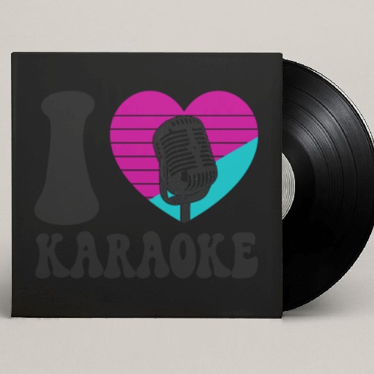 Karaoke Singer Heart I Love Custom Vinyl Record Sleeves
