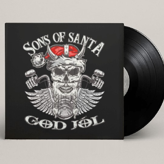 Biker Sons of Santa - Viking Motorcycle Christmas Custom Vinyl Record Sleeves