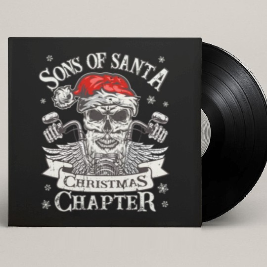 Biker Sons of Santa - Viking Motorcycle Christmas Custom Vinyl Record Sleeves