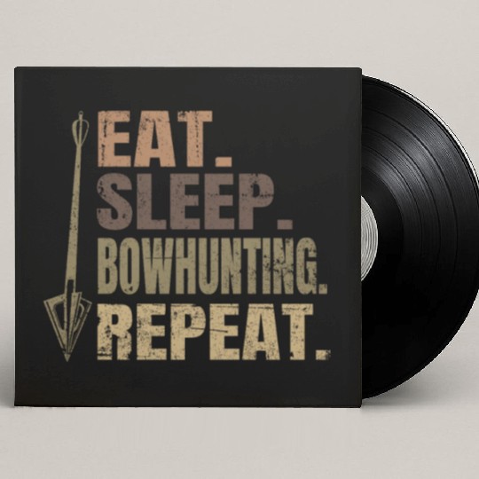 Eat Sleep Bowhunting Repeat Camo Archery Custom Vinyl Record Sleeves