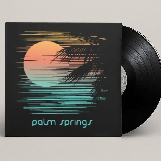 Artistic Palm Springs California Palm Tree Custom Vinyl Record Sleeves