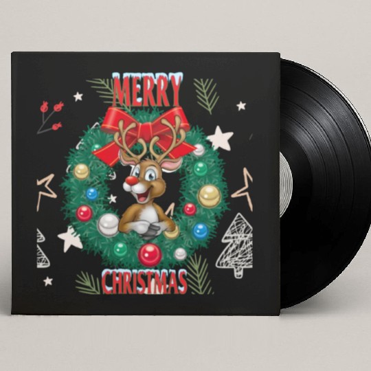 Christmas reindeer Custom Vinyl Record Sleeves