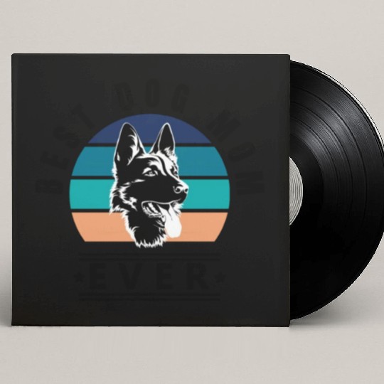 Best dog mom ever retro vintage sunset Custom Vinyl Record Sleeves