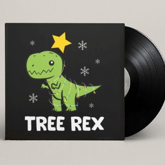 T-Rex - Tree Rex fairy lights star snowflake Custom Vinyl Record Sleeves