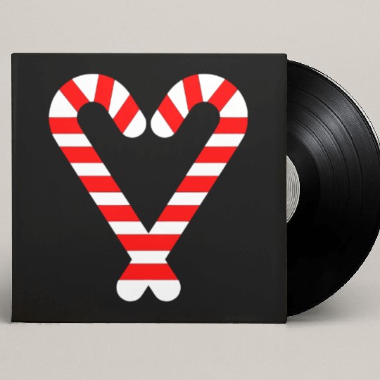 Candy Canes Heart Hearts Christmas Winter Custom Vinyl Record Sleeves