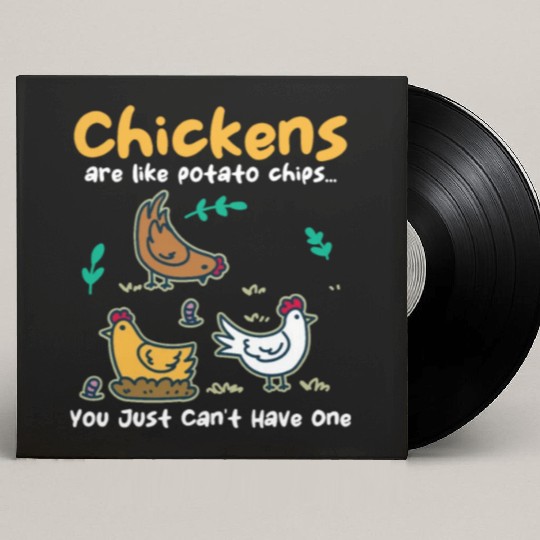 Chickens Are Like Potato Chips Funny Chicken Custom Vinyl Record Sleeves