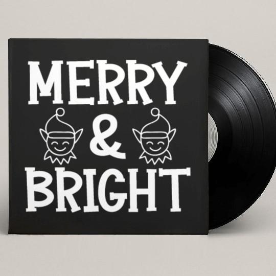 Merry and bright Christmas holiday festive seasons Custom Vinyl Record Sleeves