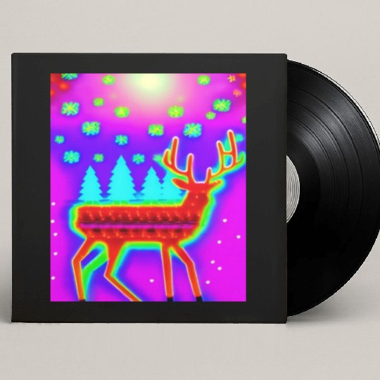 Retro Christmas Reindeer Custom Vinyl Record Sleeves