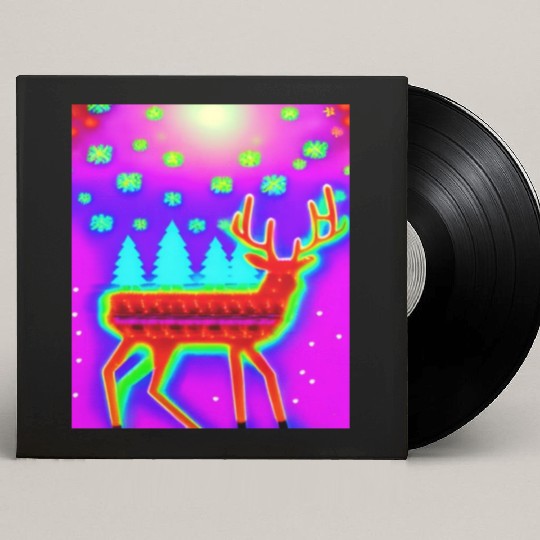 Retro Christmas Reindeer Custom Vinyl Record Sleeves