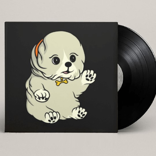 Cute Gray Puppy Funny Dog Pet Lover Gift Ideas Custom Vinyl Record Sleeves