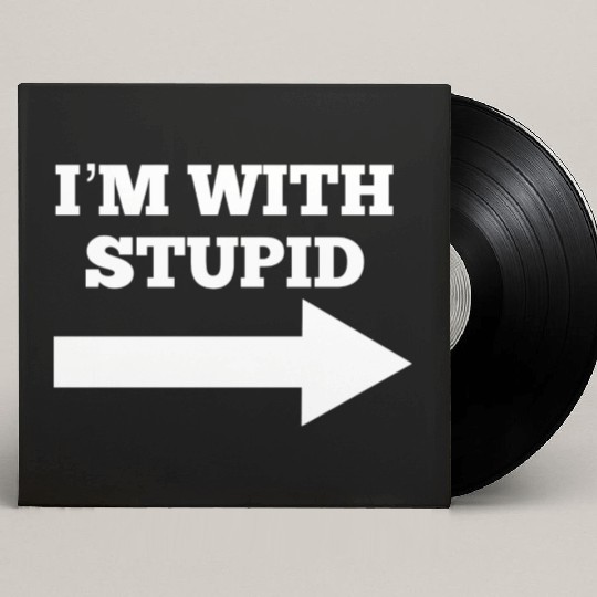 Funny Im With Stupid Arrow Points Right Custom Vinyl Record Sleeves