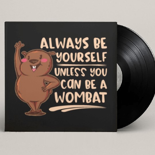 Native Australian Animal Lovers Cute Wombat Custom Vinyl Record Sleeves