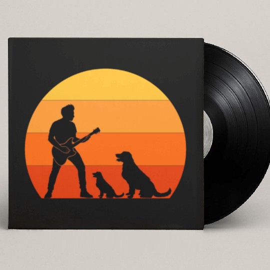 Guitar Player Pet Dog Animal Musician Bassist Custom Vinyl Record Sleeves