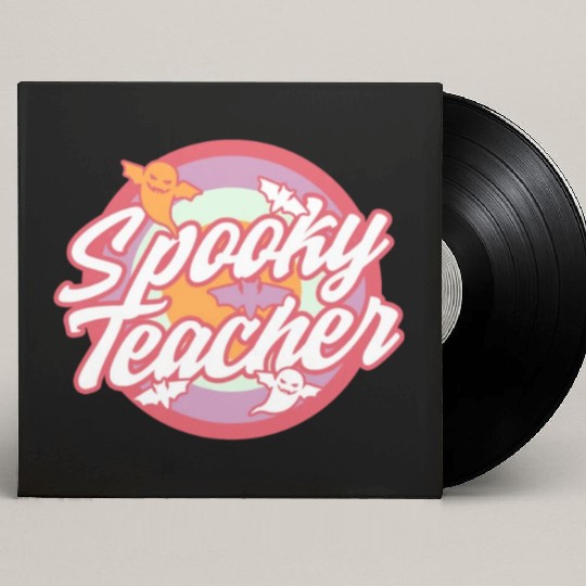 Halloween Teacher Custom Vinyl Record Sleeves, Spooky Teacher Ghost Bat