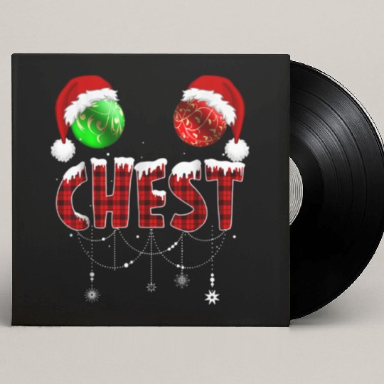 Chest Nuts Christmas Funny Matching Couple Custom Vinyl Record Sleeves