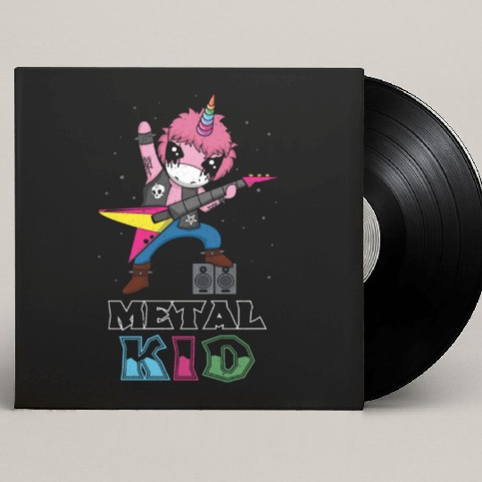 Rocker Unicorn Guitar Metal Kid Music Heavy Rock Custom Vinyl Record Sleeves