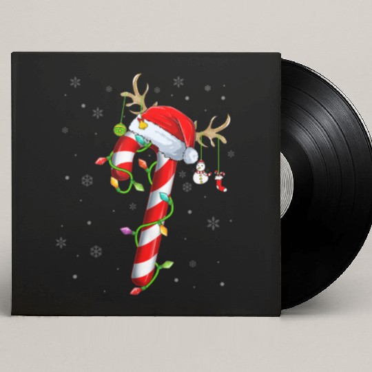 Candy Cane Crew Santa Christmas Lights Xmas Custom Vinyl Record Sleeves