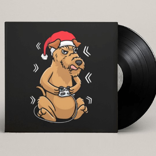 Christmas Irish Terrier Dog Video Game Gamer Custom Vinyl Record Sleeves