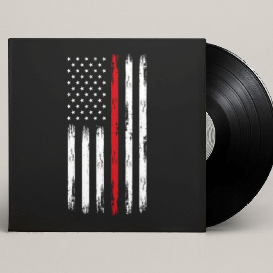 Thin Red Line Firefighter American Flag Custom Vinyl Record Sleeves