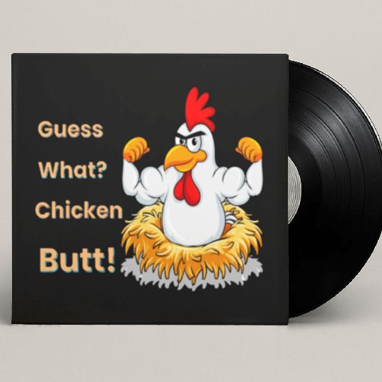 Funny Guess What? Chicken Butt! White Design Custom Vinyl Record Sleeves