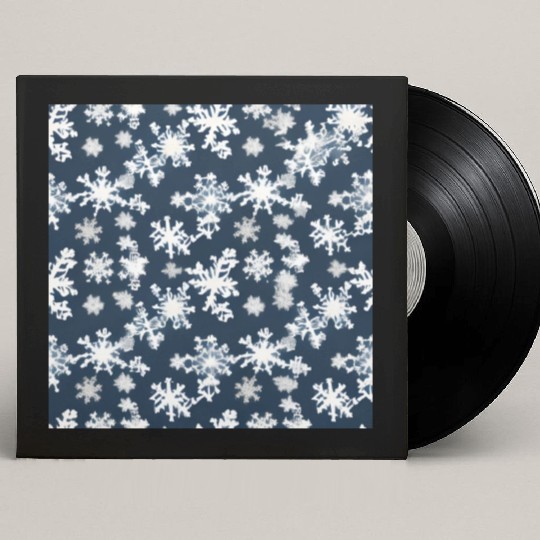 Snow pattern on navy blue background Custom Vinyl Record Sleeves