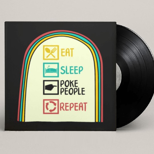 Acupuncture Custom Vinyl Record Sleeves, Eat Sleep Poke People Repeat