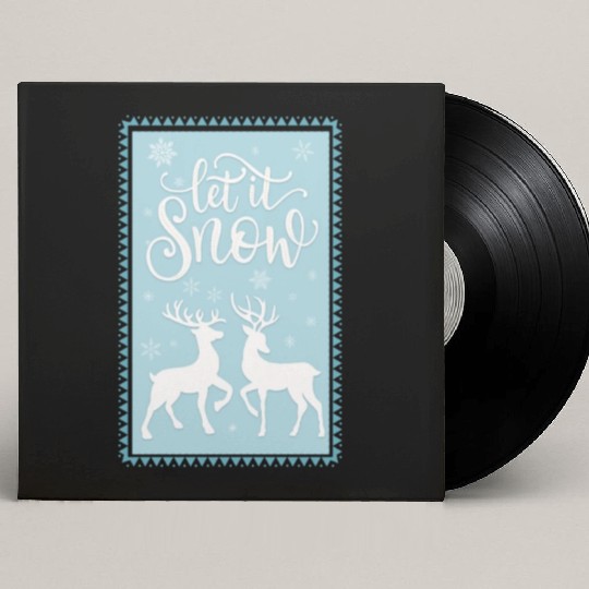 Let it snow with lovely deer couple Custom Vinyl Record Sleeves