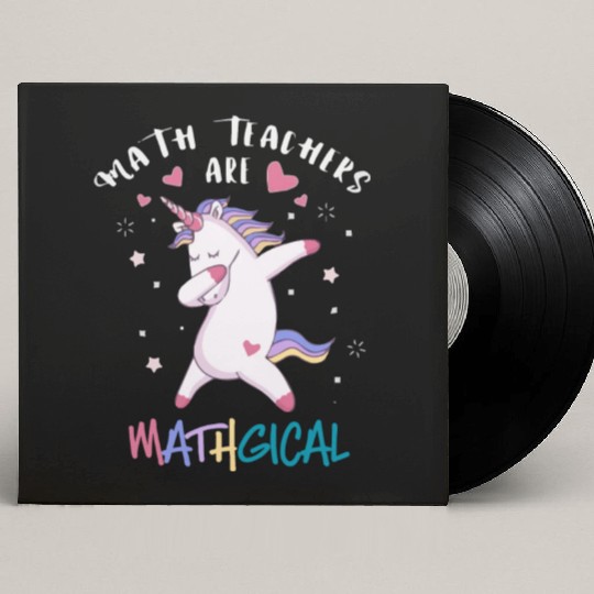 Math Teacher Unicorn Custom Vinyl Record Sleeves