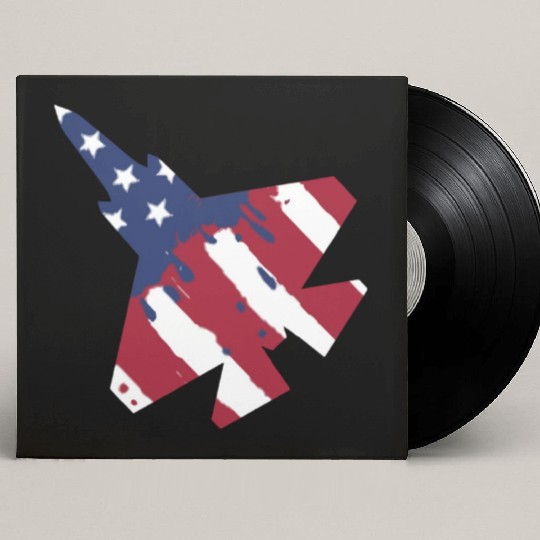 F-35 Lightning Military American Painted Flag Jet Custom Vinyl Record Sleeves