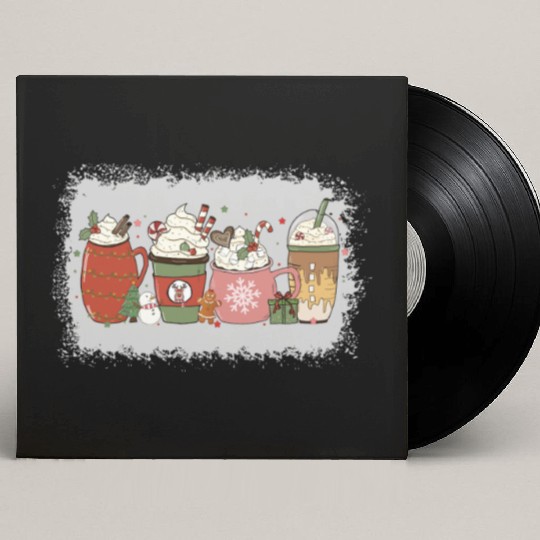 Christmas Hot Chocolate Peppermint Mocha Custom Vinyl Record Sleeves