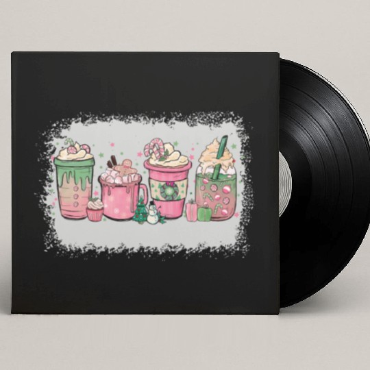 Hot Chocolate Cup Peppermint Mocha Custom Vinyl Record Sleeves