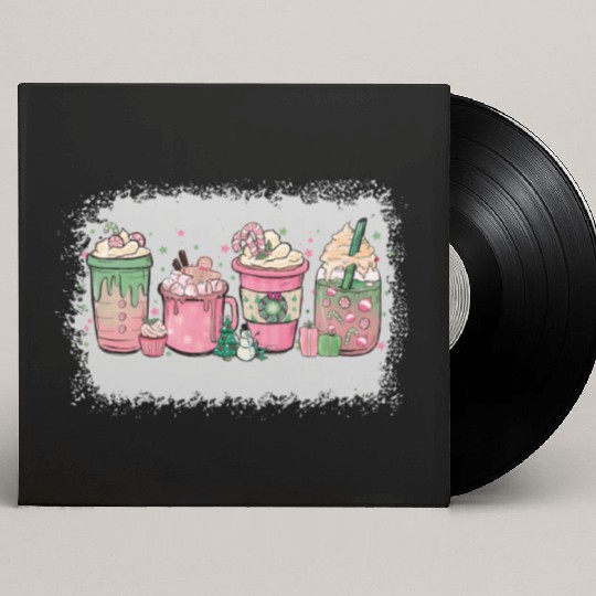 Hot Chocolate Cup Peppermint Mocha Custom Vinyl Record Sleeves
