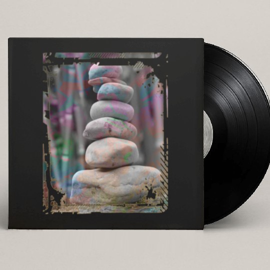 Japan Zen Buddhism Balancing Stones Rocks Bamboo Custom Vinyl Record Sleeves