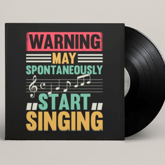 Music Lover - Warning May Spontaneously Start Sing Custom Vinyl Record Sleeves
