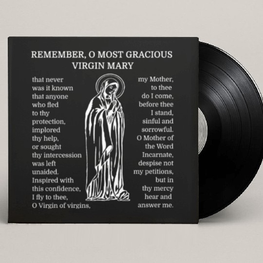 Memorare Catholic Prayer Mary Mother Pray Custom Vinyl Record Sleeves