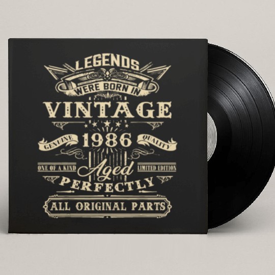 36th Birthday Gift For Legends Born 1986 36 Yrs Ol Custom Vinyl Record Sleeves