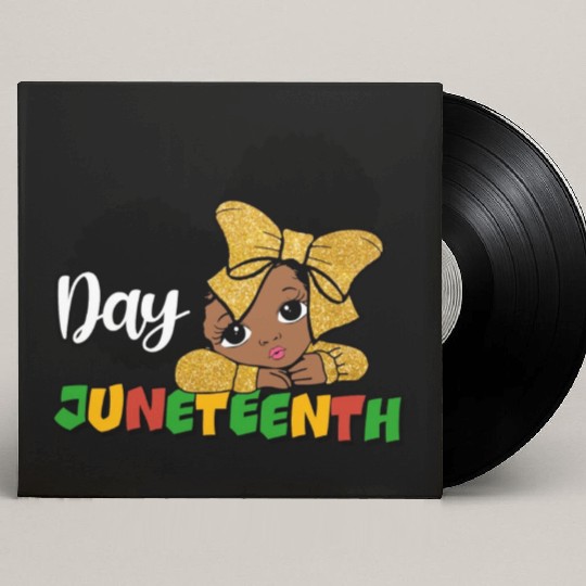 Juneteenth Day Celebration Afro Girl Custom Vinyl Record Sleeves