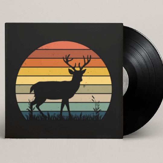 Retro Style Elk - Deer Vintage Custom Vinyl Record Sleeves
