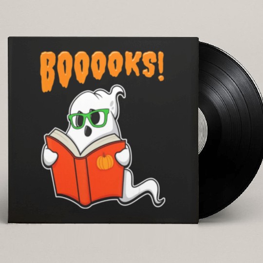 Funny Teacher Halloween Ghost Books Reading Custom Vinyl Record Sleeves