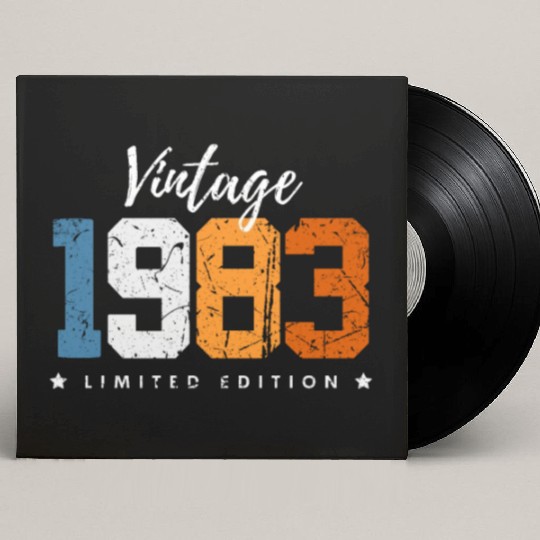40 Years Vintage 1983 Retro 40th Birthday Custom Vinyl Record Sleeves