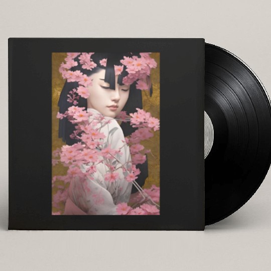 Japanese Geisha Digital Art Print POSTER Style Custom Vinyl Record Sleeves